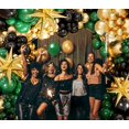 thumbnail image 4 of Kit de arco de globos FOTIOMRG verde y dorado con globos en forma de estrella, 4 of 7