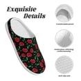 thumbnail image 5 of Lsque Cherry Pattern Womens Comfort Cotton on Scuff With Memory Foam and Anti-skid Sole Slipper-46/47, 5 of 7