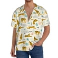 thumbnail image 3 of Wukai Leopard Print Men's Casual Short-Sleeve Button Down Shirt - Lightweight Summer Dress Shirt for Daily Wear-, 3 of 7