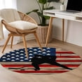 thumbnail image 4 of Small Round Rug 3Ft Washable Non-Slip, American Flag Circle Area Rugs for Living Room Bedroom, Blue Red USA Flag Retro Hockey Indoor Floor Mats Carpet Runner for Home Decor, 4 of 8