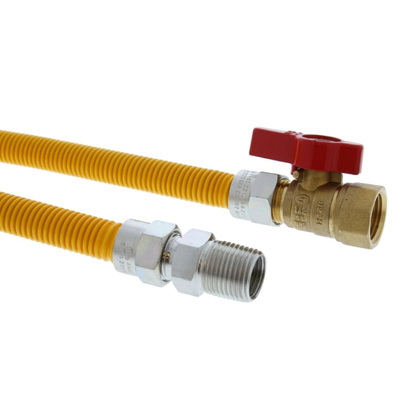 Jones Stephens G72300 12" Stainless Steel Gas Connector - Yellow