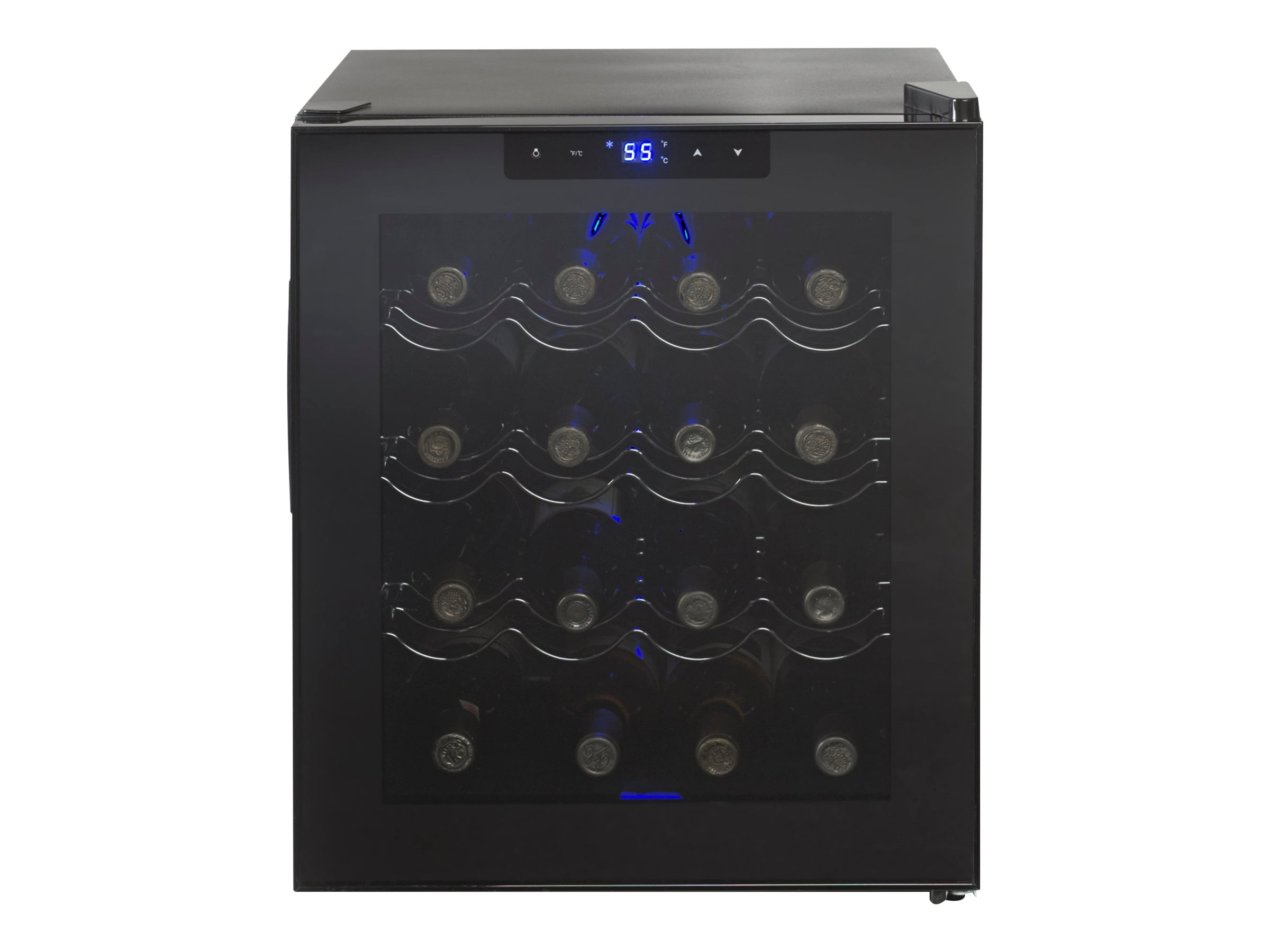 The Wine Enthusiast 2720317 16 Bottle Silent Wine Fridge Appl Touchscreen Wine Refrigerator