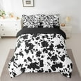 thumbnail image 2 of Cow Print 7 Piece Bed in a Bag Twin,Milk Cow Cattle Bedding Set Bed Sheets Teens Adults,Animal Farmhouse Comforter Set,Black White Bull Cowhide Sheet Set with Comforter, 2 of 4