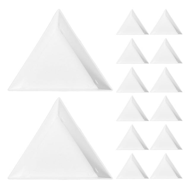 40pcs White Plastic Triangle Sorting Plates for DIY Art and Craft Projects for Bead and Rhinestone Storage for Nail Art and Jewelry Making