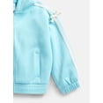 thumbnail image 3 of Wonder Nation Toddler Girls Full Zip Athletic Hoodie with Side Stripe and Bow, Sizes 12M-5T, 3 of 3