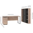 thumbnail image 5 of Pemberly Row 3 Piece Single Pedestal Office Set in Rustic Brown and Graphite, 5 of 5
