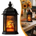 thumbnail image 3 of 2 Pcs Halloween Lantern with LED Lights, 5.7X2.83 inch Spooky Pattern Candle Lantern, Battery Operated Night Lamp, Hanging Flameless Lantern, Atmosphere Decor Light, Halloween Decorations Indoor, 3 of 5