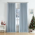 thumbnail image 2 of Pinch Pleated Blackout Curtain Set, 2-Pack Dusty Blue 40"x90" Linen - Energy Efficient Drapes for Homeowners & Privacy Seekers, 2 of 4