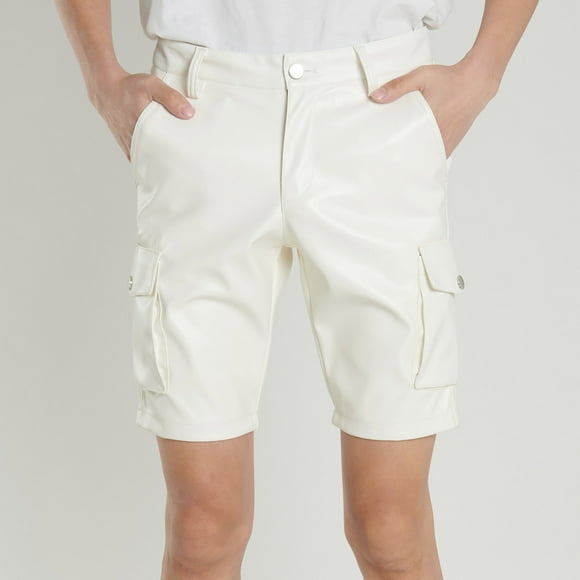 EQWLJWE Short de Sport Homme Pantalon Décontracté Uni Extérieur Poche Plage Pantalon en Cuir Pantalon Cargo Short Pantalon Short pour Hommes Liquidation