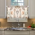 thumbnail image 2 of Yayeee Kitchen Curtains Tier Pair Light Filtering 27"x36" Rod Pocket Short Cafe Window Panel, Green Watercolor Seashells, 2 of 7
