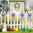thumbnail image 3 of Uuowzo Handcrafted Easter Bow with Faux Linen Ribbon Festive Decorative Accessories Indoor Outdoor Easter Decorations for Yard Garden, Purple, 3 of 6