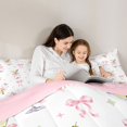 thumbnail image 4 of Manfei Bow Knot Ribbon Twin Comforter Sets,Cartoon Goblet Print Bedding Set,Pink Reversible,2-Piece,1 Comforter and 1 Pillowcase, 4 of 7