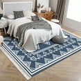 thumbnail image 2 of FairOnly Washable Area Rug for Living Room Bedroom Geometri Rug with Tassel 8' x 10'Stain Resistanta Area Rug, Blue, 2 of 7