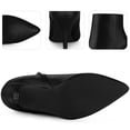thumbnail image 4 of Unique Bargains Women's Side Zipper Pointed Toe Stiletto Heel Ankle Boots Black 7, 4 of 6