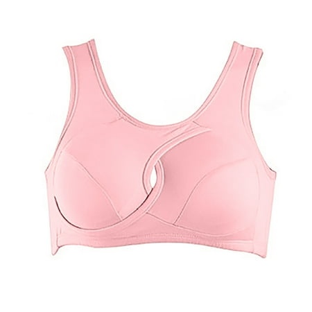 

Frehsky bras for women Women Solid Sport Bra Solid Running Yoga Bras Padded High Impact Workout Pink