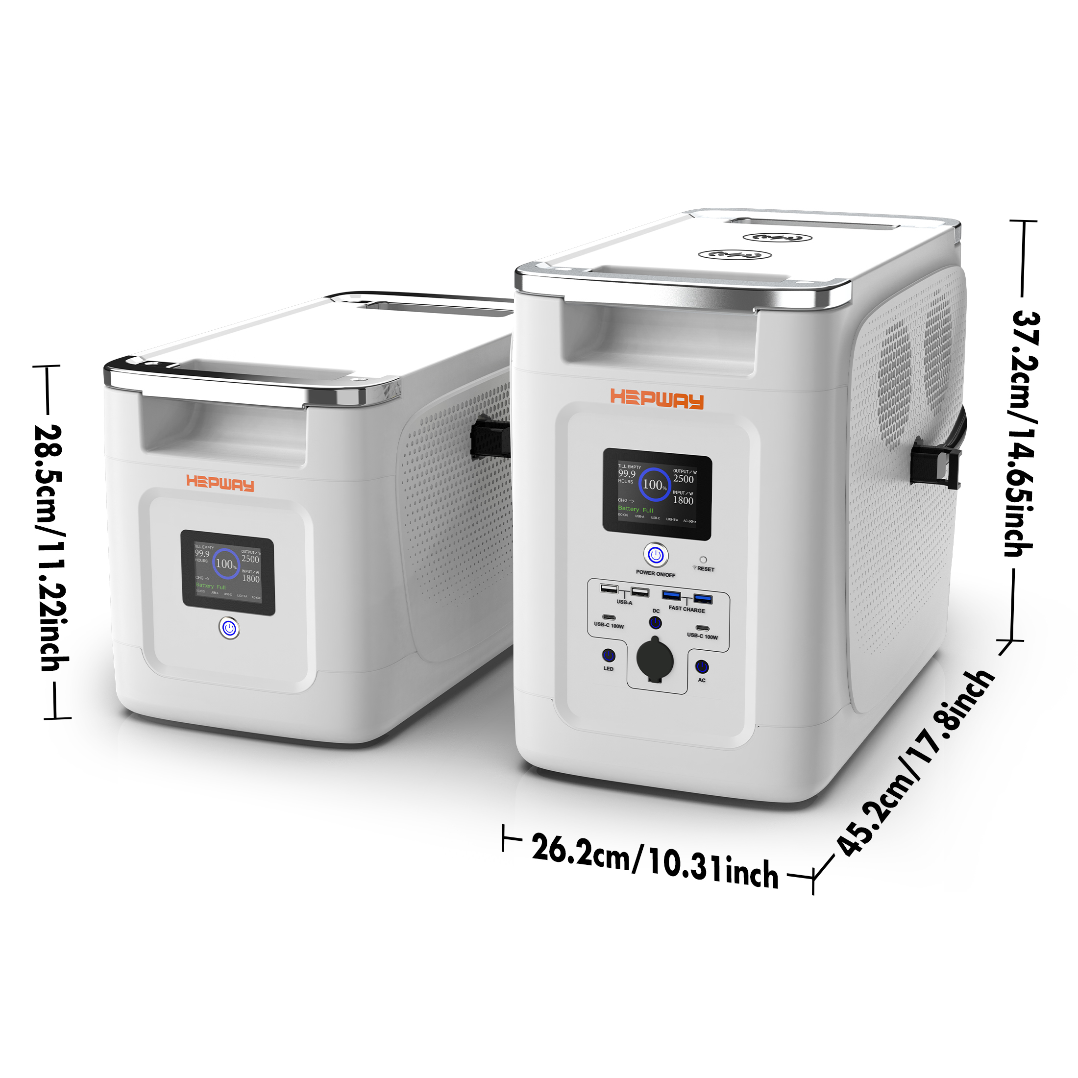 HEPWAY Portable Power Station with 2*Extra Battery, 2400W 6144Wh LiFePO4 Battery W/ Expandable Capacity 32kWh, Solar Generator for Home UPS Blackout Backup RV(Alpha 2000 & 2PCS Alpha 2000X Included)