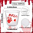 thumbnail image 3 of missunny-12oz Blood Print Halloween Disposable Plastic Cups -Happy Halloween Disposable Cups for Party Supplies Coffee, Beer, Drinks, Ice Cream, Snacks and More. (50, Transparent), 3 of 5