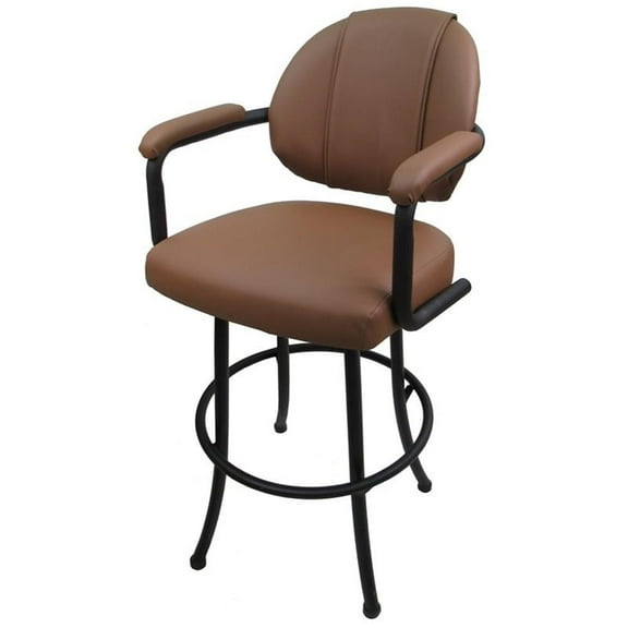 Tobias Designs 26" Vinyl Swivel Counter Stool in Ocean Coffee and Dark Brown