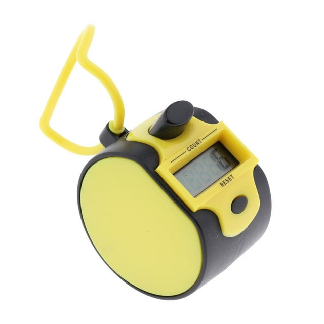 4 Digit Hand Tally Counter Handy Convenient Compact Size Yellow