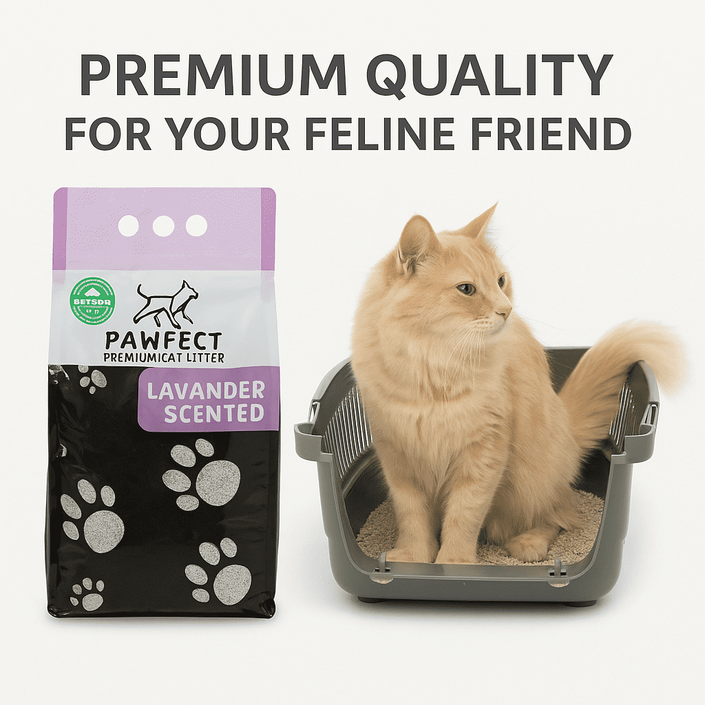 PAWFECT Premium Lavender Scented Clumping Cat Litter – 17.2 lb / 9L, Low Dust, Lightweight, Odor Control, Multi-Cat Friendly