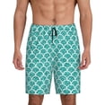thumbnail image 1 of Balery Aquamarine Glitter1 Pantalones cortos de pijama de punto de algodón para hombre con cinturilla y bolsillos-Small, 1 of 6