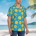 thumbnail image 5 of Xecao Bee Sunflower print Hawaiian shirt - a stylish short-sleeve button-down for men, perfect for casual beach and tropical outings., 5 of 9
