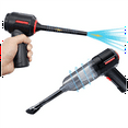 Qtmnekly Compressed Air Duster & Mini Vacuum Keyboard Cleaner 3In1