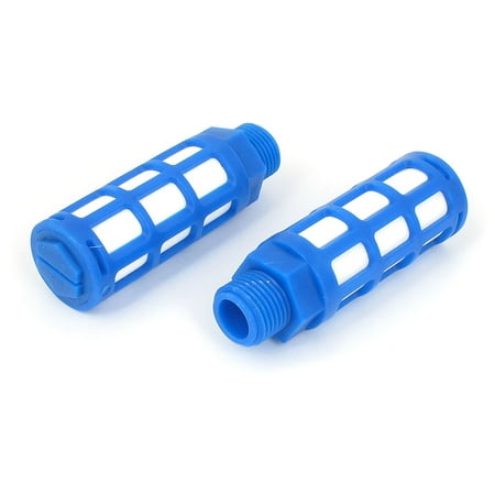 Pneumatic Exhaust Muffler - 1/2BSP Male Thread Plastic Pneumatic Muffler Noise Exhaust Blue 2pcs