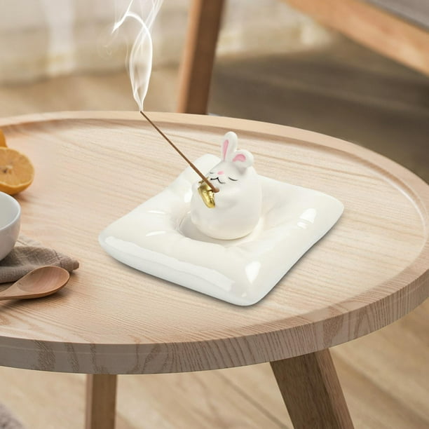 Quemador de incienso Centros de mesa con tapete Cerámica Hecho a mano Decorativo Craft Sticks Soporte de incienso para sala de estar Regalo Casa de té Baoblaze Quemador de inciensos
