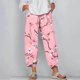 thumbnail image 5 of Pantalones de Mujer Traje Verano Cómodo de Moda Impreso Pantalones Recortados, Pantalones Elásticos Casuales, 5 of 5