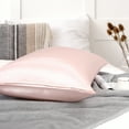 thumbnail image 3 of PiccoCasa 25 Momme Silk Pillow Cover with Envelope Closure, Pink Standard(20"x26"), 3 of 8