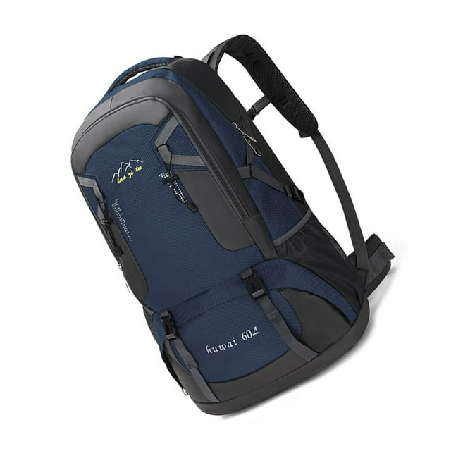 keepw 60L Backpacks Outdoor Camping Large Capacity Waterproof Sports Rucksacks Climbing Pack Fishing Trekking Foldable Storage Bag Blue Dark Blue