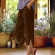 thumbnail image 2 of Capri Pantalones para Mujeres Casual Verano Color Sólido Lino, Bolsillos Cintura Elástica Pantalones Cortos Ligeros, 2 of 4