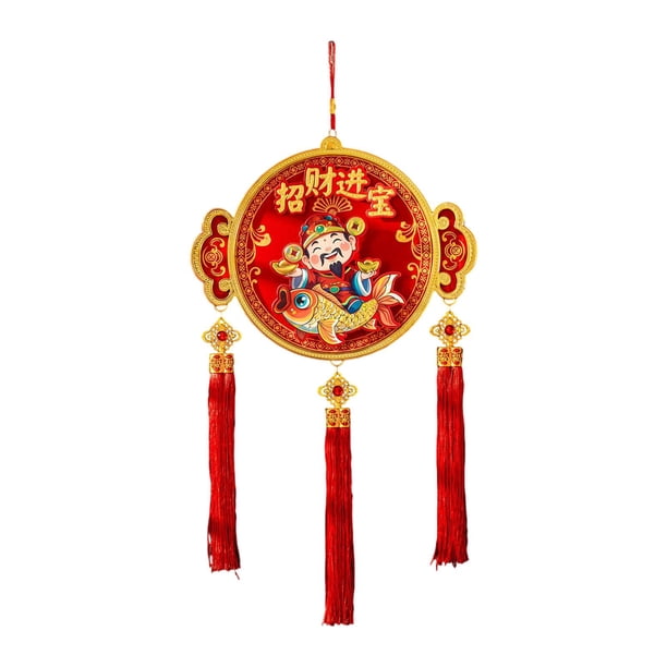 Adorno electrónico de Año Nuevo Chino, Dios de la Riqueza, ligero y oriental. Forma redonda