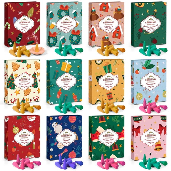 LA BELLEFEE Incense Cone Collection - 96 Cones in 12 Distinct Scents: Spicy, Woody, Floral & Fruity Notes, Perfect for Daily Use & Atmosphere Creation