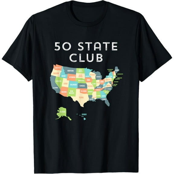 Visit all 50 states shirt, USA map t-shirt gift for travel