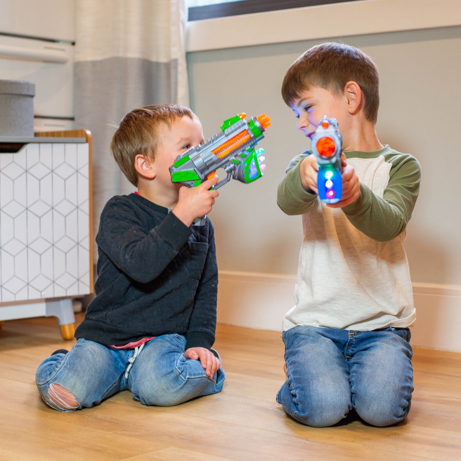KidFun Superhero Galaxy Toy Gun Space Blaster Lights Sounds, Ages 3-13 Blue