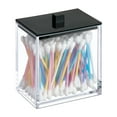 thumbnail image 5 of mDesign Plastic Rectangle Apothecary Storage Canister, 2 Pack, Clear/Matte Black, 5 of 7