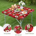 thumbnail image 4 of Red Strawberry Plants Fruit Flower Square Fitted Tablecloth with Elastic Edge,Square Table Cover,Washable Elastic Table Cover for Home Kitchen Party Decor 34"x34", 4 of 6