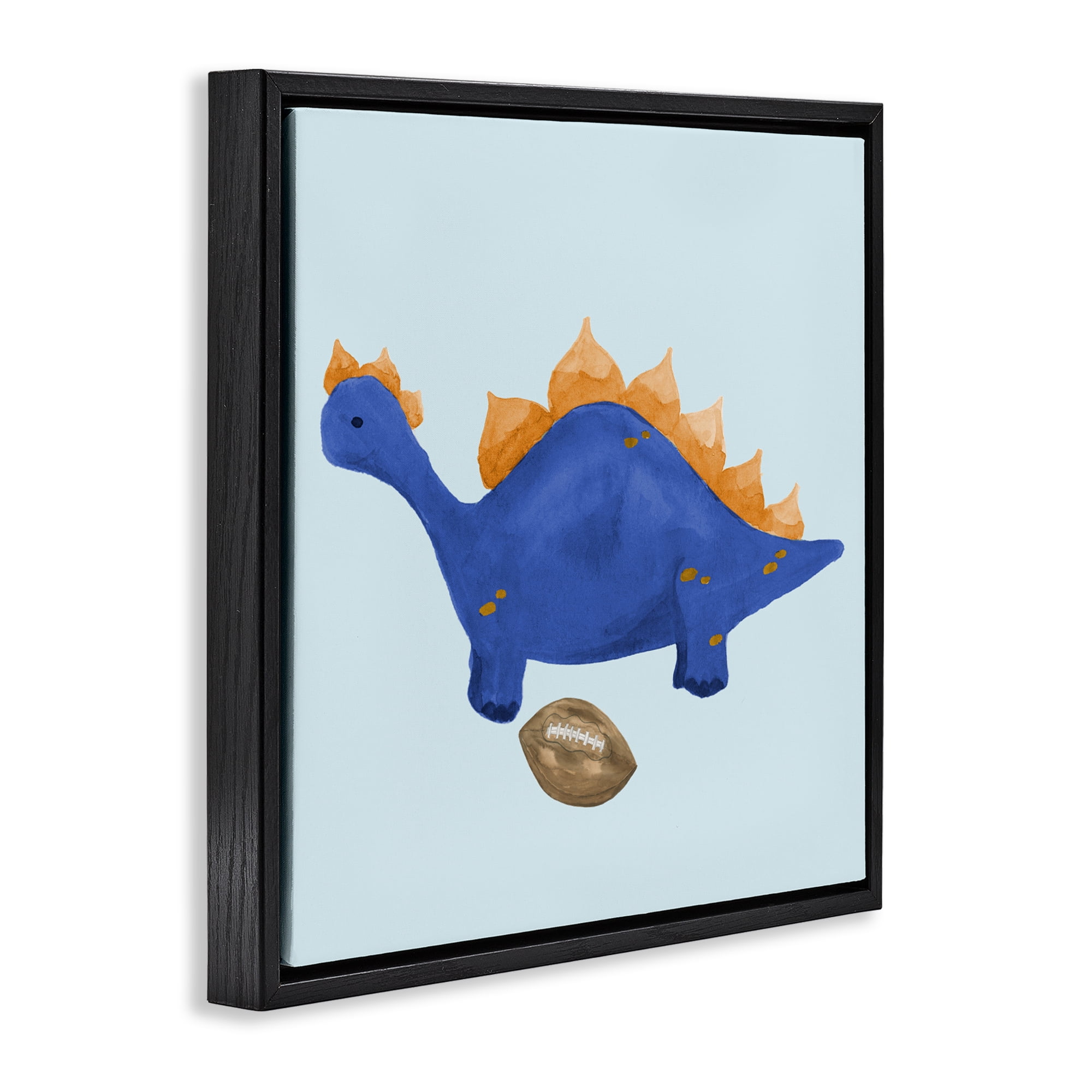 Stupell Industries Sporty Baby Dino Black Framed Floater Canvas Wall Art, design by Lucille Price