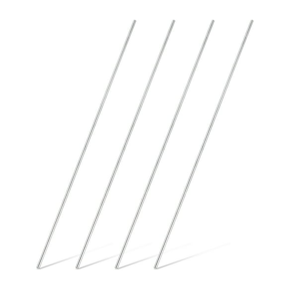 Uxcell 4Pcs 316 Stainless Steel Round Rod 3/16" Dia 11.8" Length Metal Solid Shaft Rods Corrosion Resistant Round Steel Bars Stock for Industrial DIY Project, 4mm x 300mm, Silver