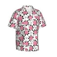 thumbnail image 2 of Fotbe Rose Flowers Hawaiian Shirt for Men Unisex Summer Beach Casual Short Sleeve Cotton Linen Button Down Shirts-Small, 2 of 9