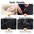thumbnail image 4 of 108'' Chenille Sectional Sofa, Modern Boneless Cloud Couch with Deep Seat, 3 Seater Modular Sofa for Living Room, No Assembly Required, Black, 4 of 8