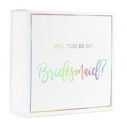 Koyal Wholesale Bridesmaid Proposal Box, Real Iridescent Foil, Set of 5 Pack DIY Bridal Party Gift Box