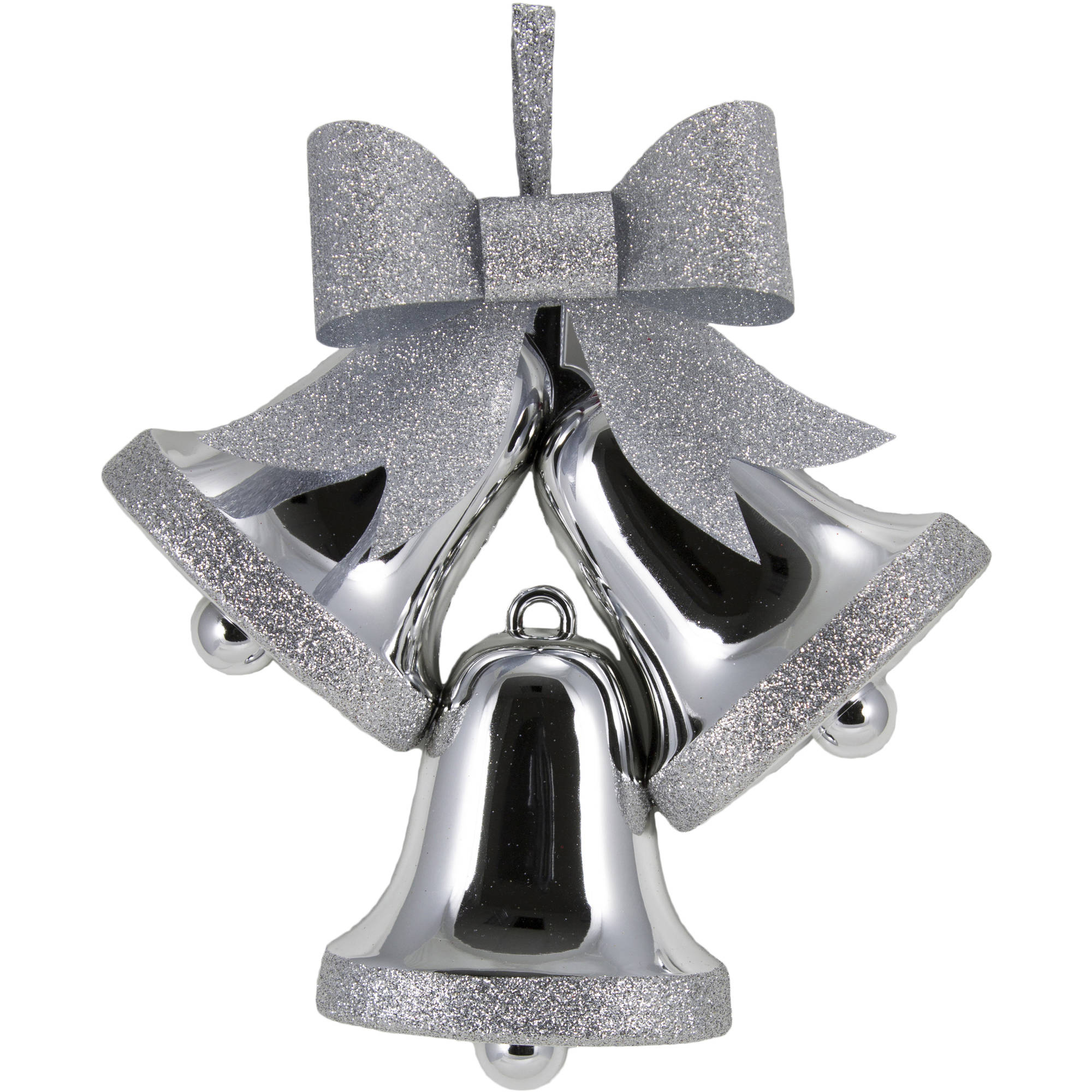 Holiday Time Silver/Silver Glitter Bells - Walmart.com