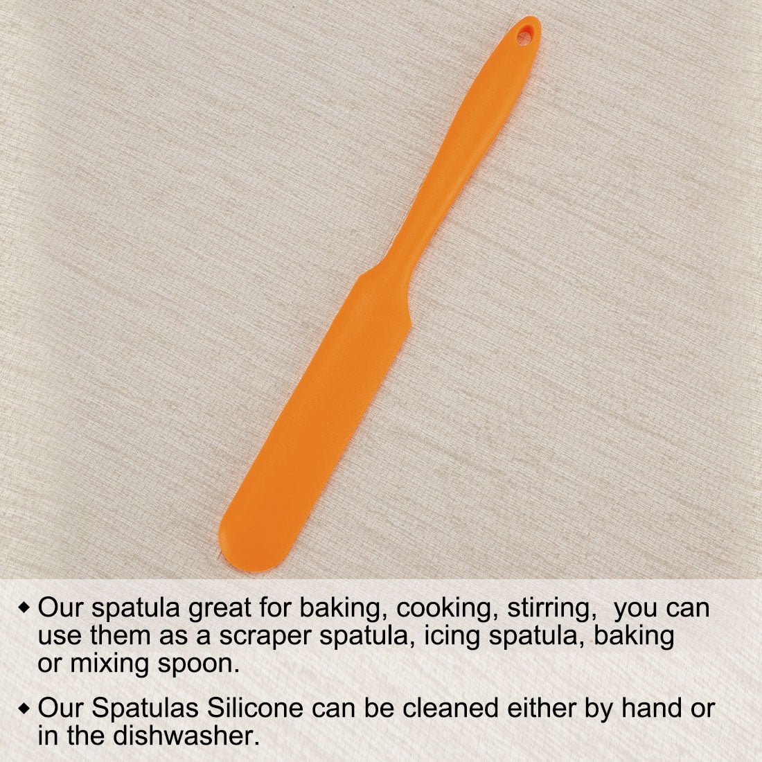 Unique Bargains Silicone Spatula 4 Pieces Heat Resistant Nonstick Turner Orange