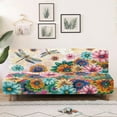 thumbnail image 3 of Xixirimido Bohemian Mandala Dragonfly Pattern Futon Sofa Bed Cover Stretch Armless Futon Slipcover Washable Elastic Sofa Couch Covers Home Furniture Protector, 3 of 8