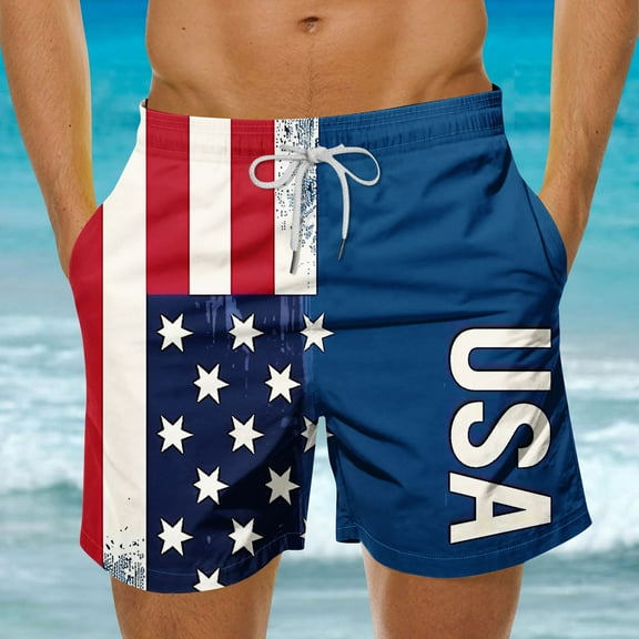 MingSongHua george Plus Size Men's Shorts Clearance，Men's Hawaiian Print Shorts Casual Swimming Shorts Beach Shorts