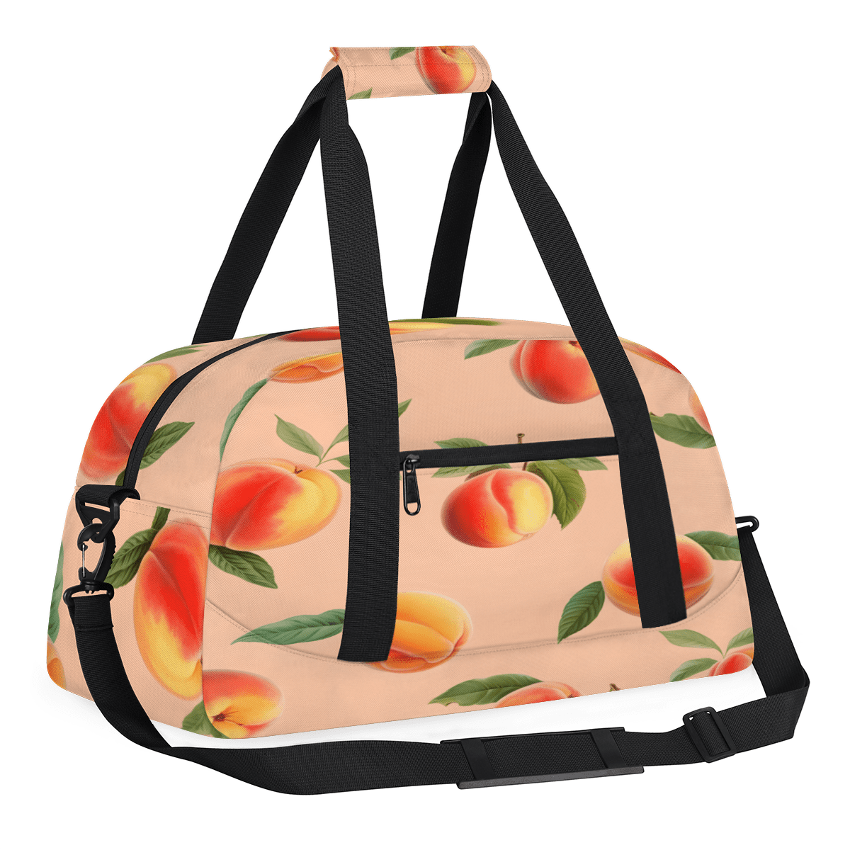 Herdesigns Peach Sports Duffle Bag for Women & Men, Peach Gym Bag Dance Bag Overnight Bag Carry On Weekender Travel Bag