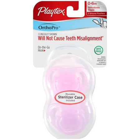Playtex OrthoPro Silicone Pacifiers 0-6m, 2 count